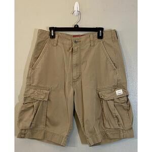 Levis Cargo Workwear Shorts Men 34 Baggy Beige Skater Y2K Grunge Vintage Red Tab